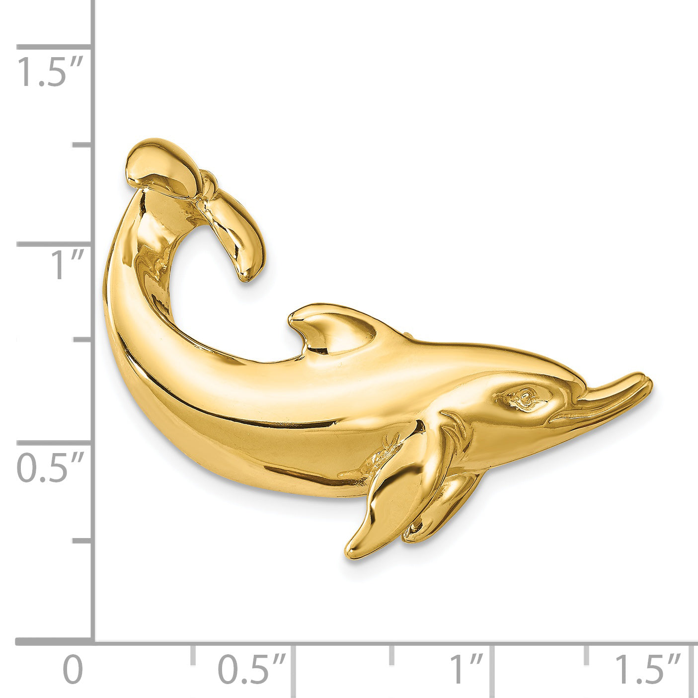 14k Dolphin with Tail Up Slide