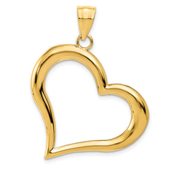 14K Polished Dangling Heart Pendant