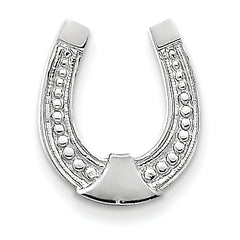 14K White  Gold Horseshoe Chain Slide Charm