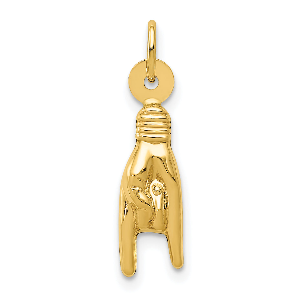 14K 3D Rock On Sign Charm