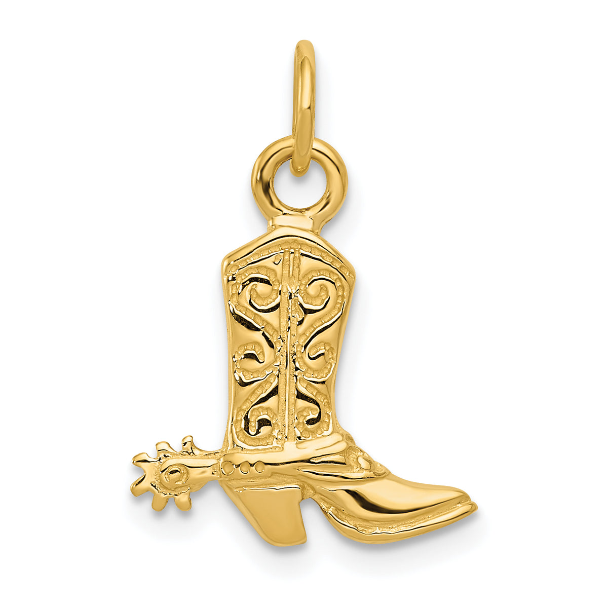 14k 3-D Cowboy Boot Pendant