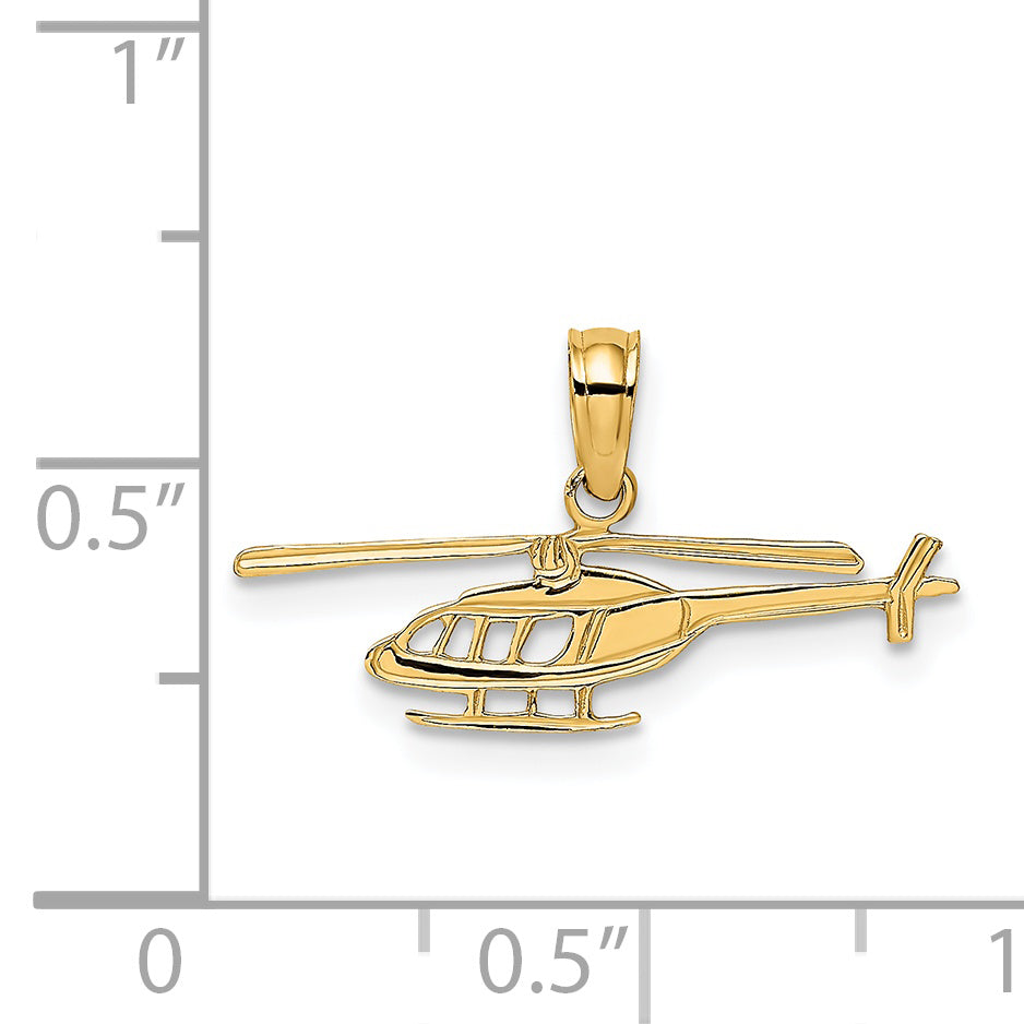 14k Helicopter Charm