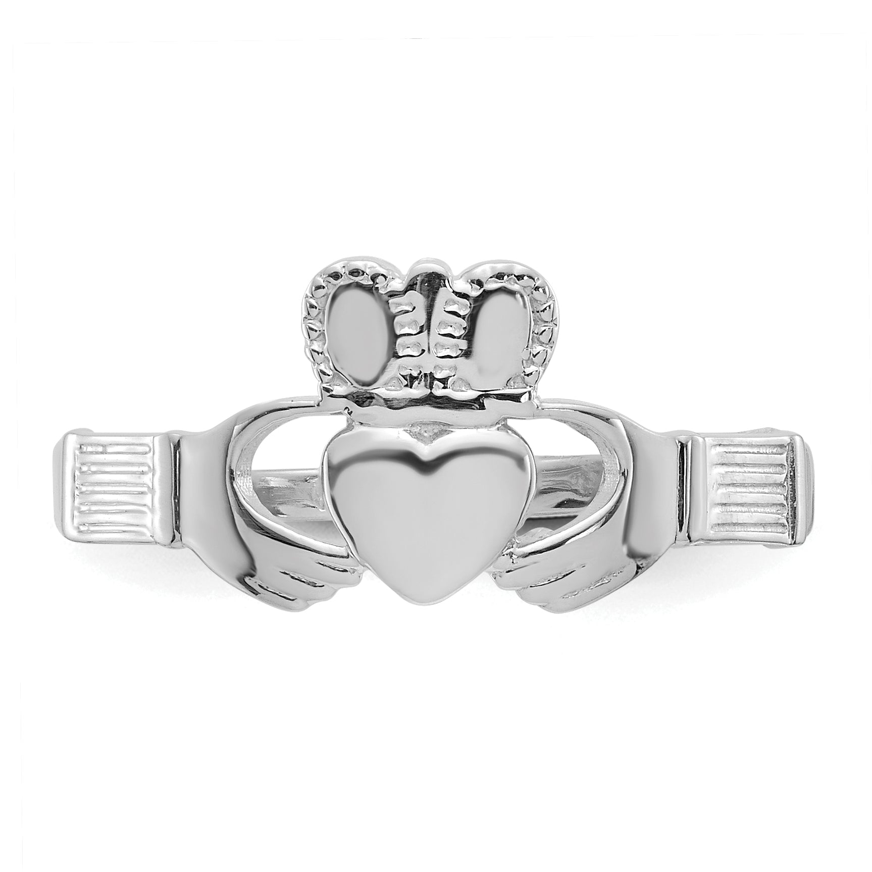 14k White Gold Ladies Claddagh Ring