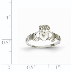 14k White Gold Ladies Claddagh Ring