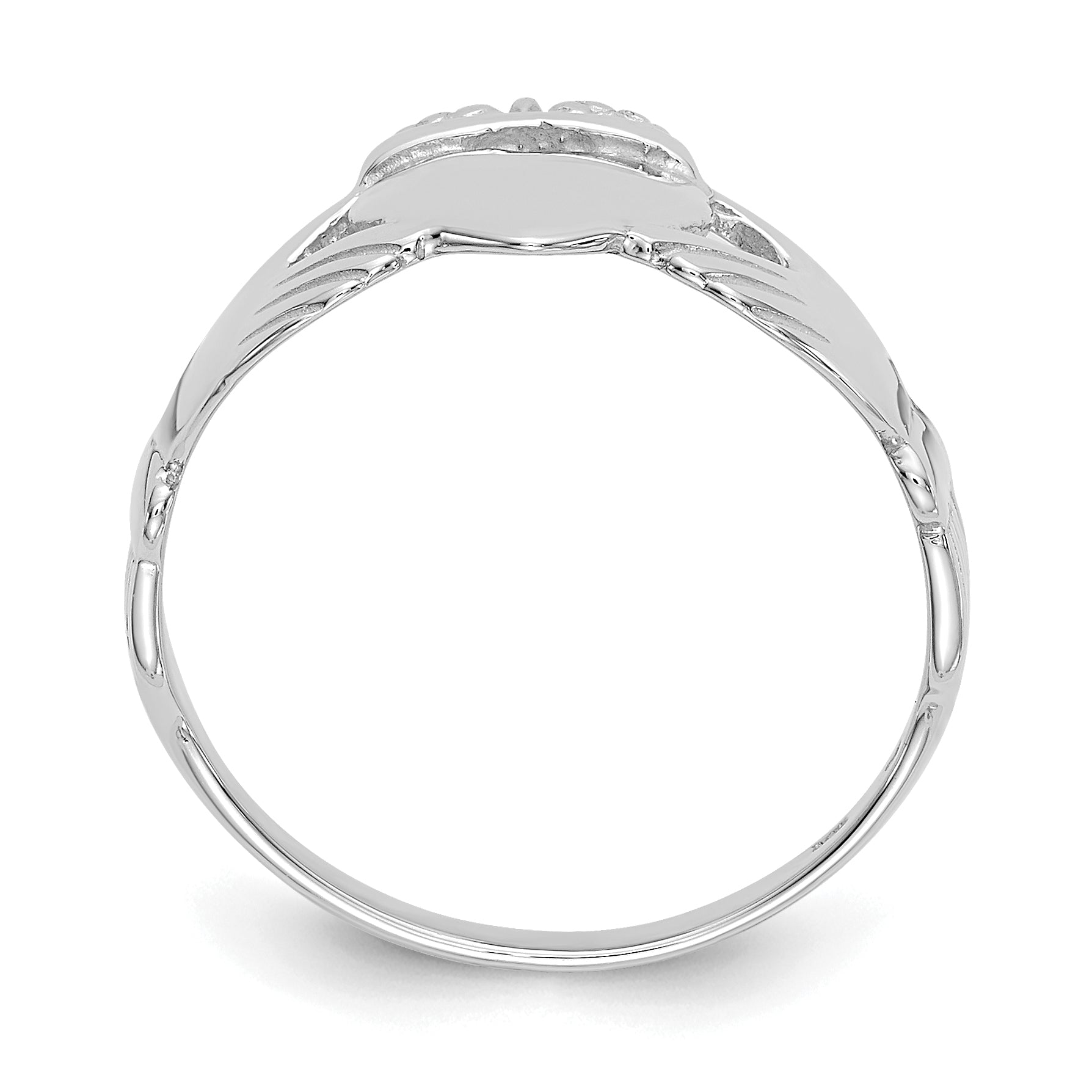 14k White Gold Ladies Claddagh Ring