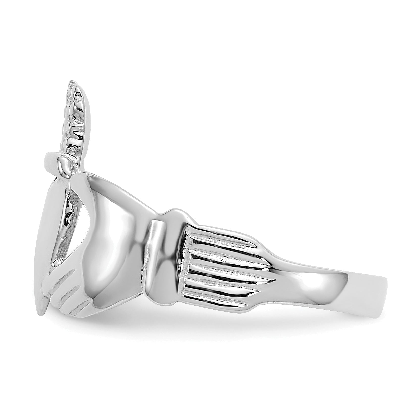 14k White Gold Ladies Claddagh Ring