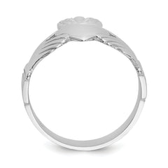 14k White Gold Men's Claddagh Ring