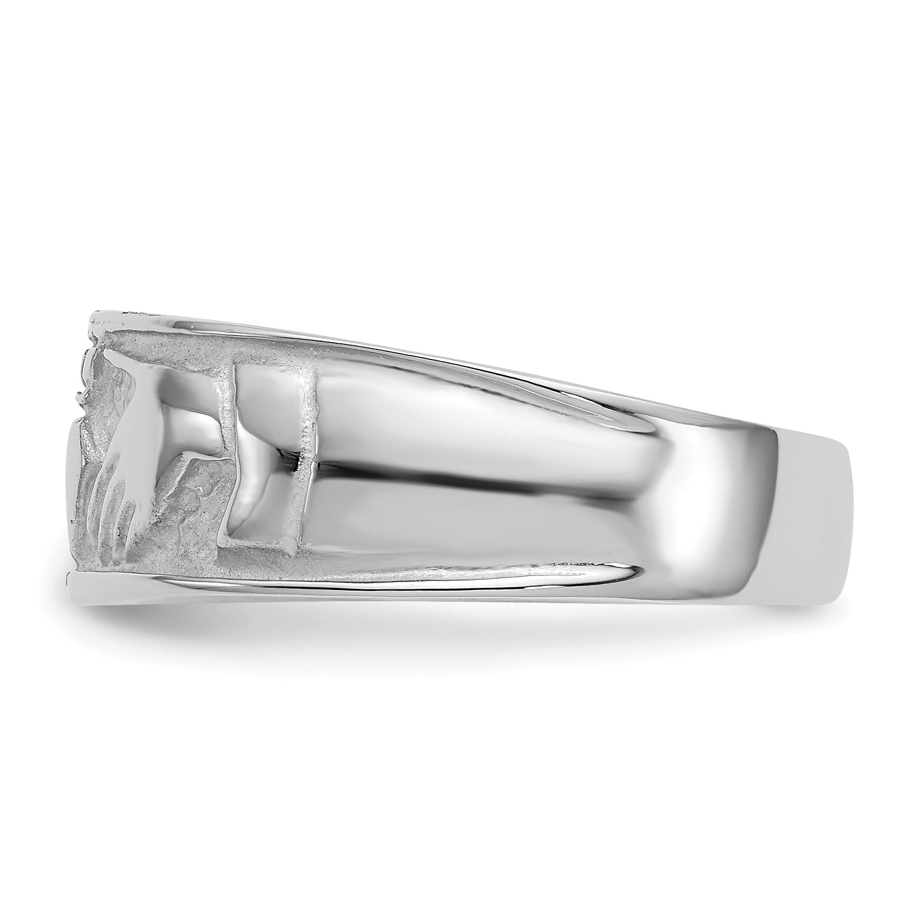 14k White Gold Ladies Claddagh Band