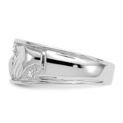 14k White Gold Men's Claddagh Band