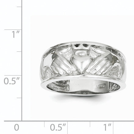 14k White Gold Men's Claddagh Band