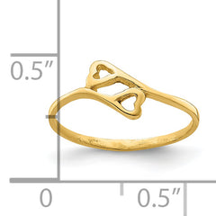 14k Double Heart Baby Ring