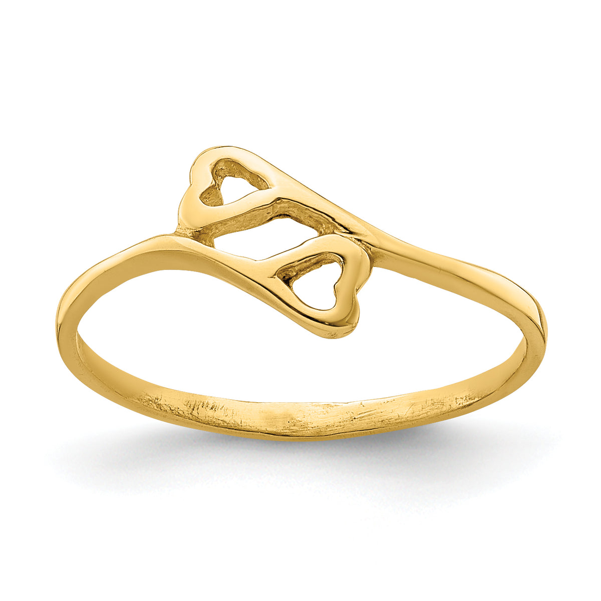 14k Double Heart Baby Ring