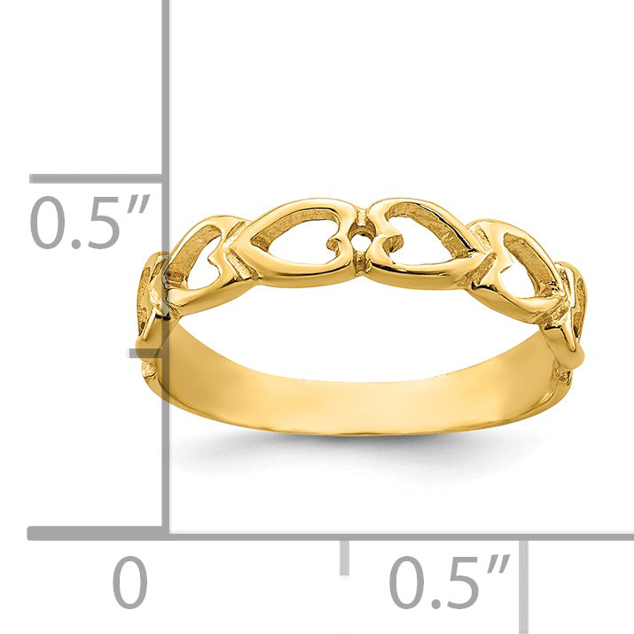 14k Open Hearts Baby Ring