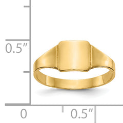 14k Polished Square Signet Baby Ring