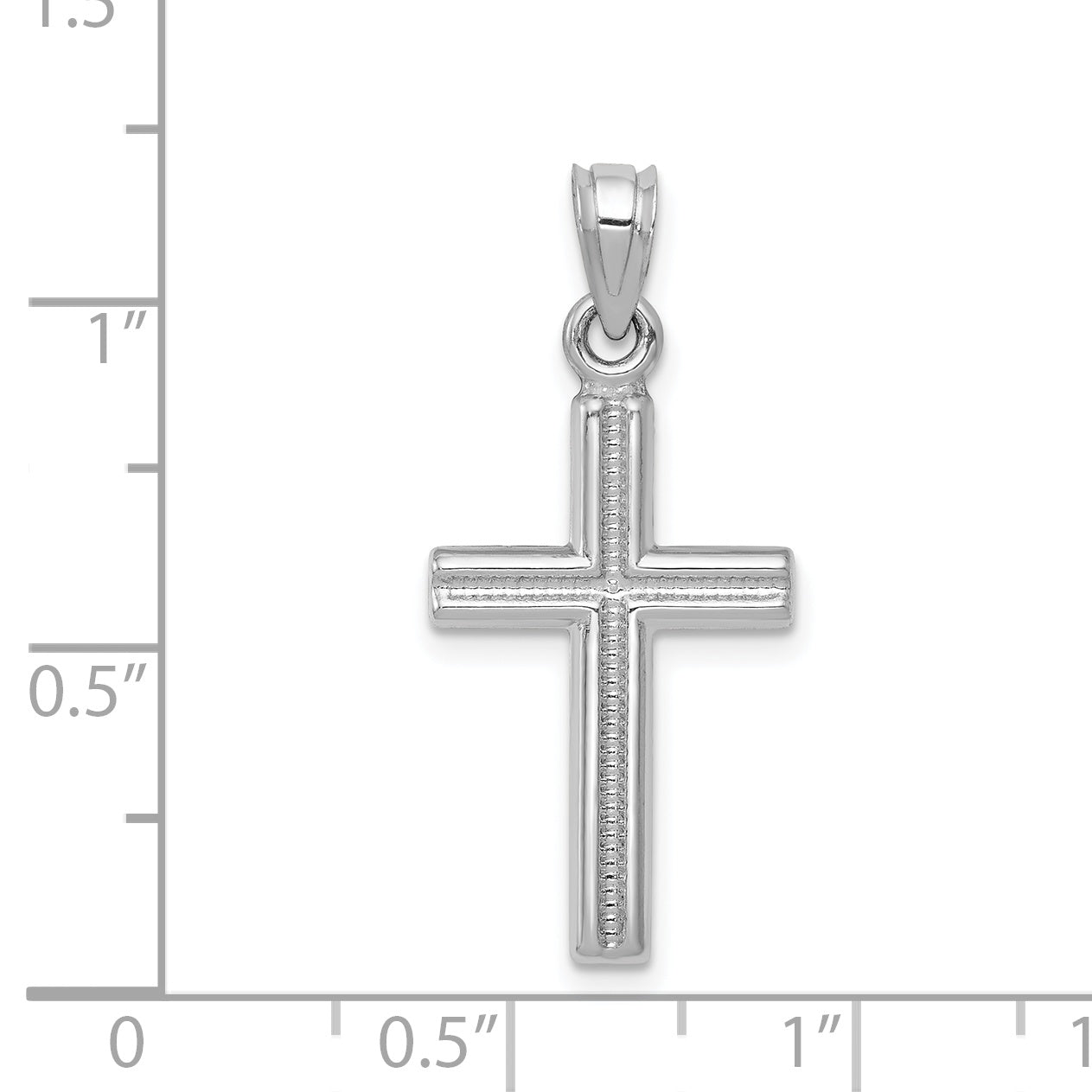 14k White Gold Cross Pendant