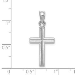 14k White Gold Cross Pendant