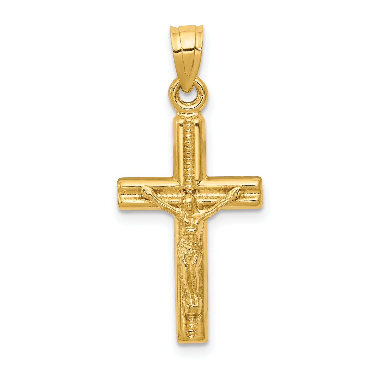 14k Hollow Crucifix Pendant