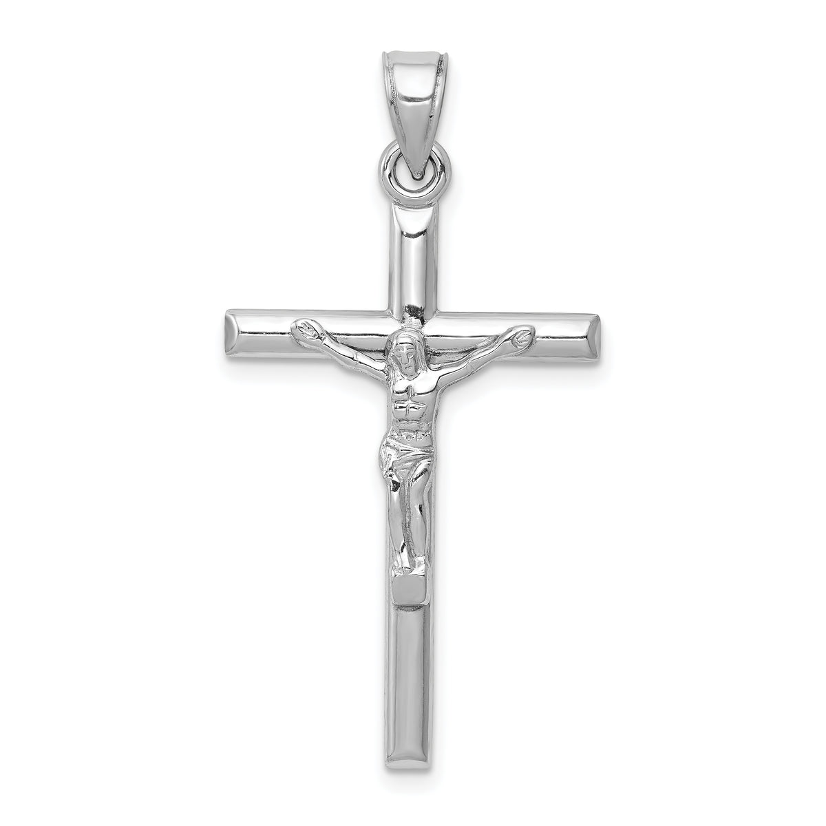 14k White Gold Crucifix Pendant