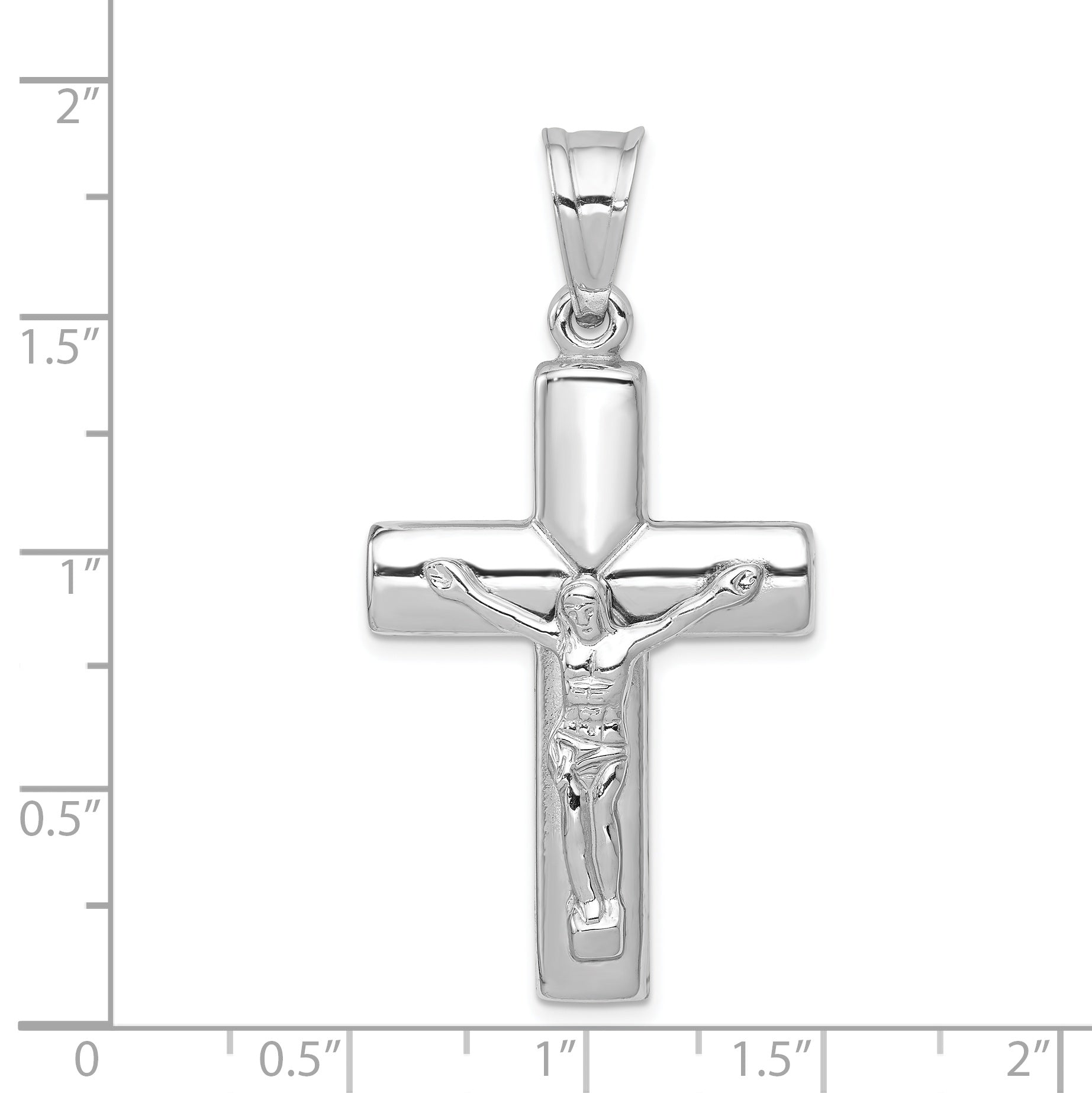 14K White Gold Reversible Crucifix Pendant