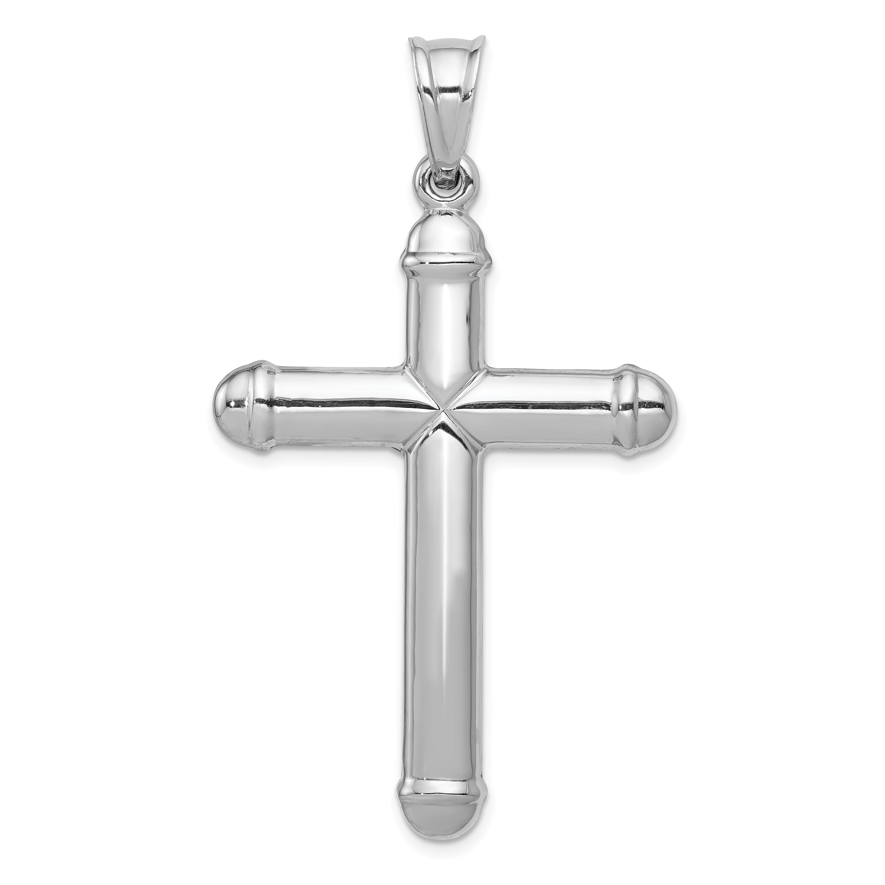 14K White Gold Reversible Crucifix Pendant