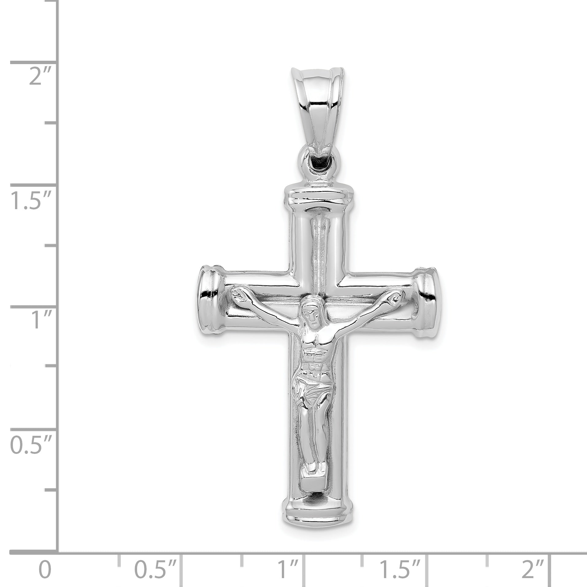 14K White Gold Reversible Crucifix Pendant