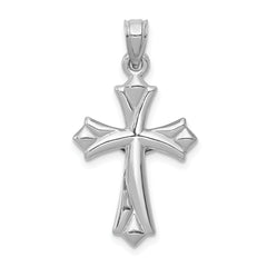 14K White Gold Polished Reversible Crucifix Pendant  Elegant and Versatile Design