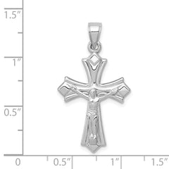 14K White Gold Reversible Crucifix Pendant