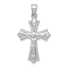 14K White Gold Reversible Crucifix Pendant