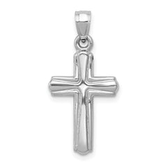 14K White Gold Reversible Crucifix Pendant