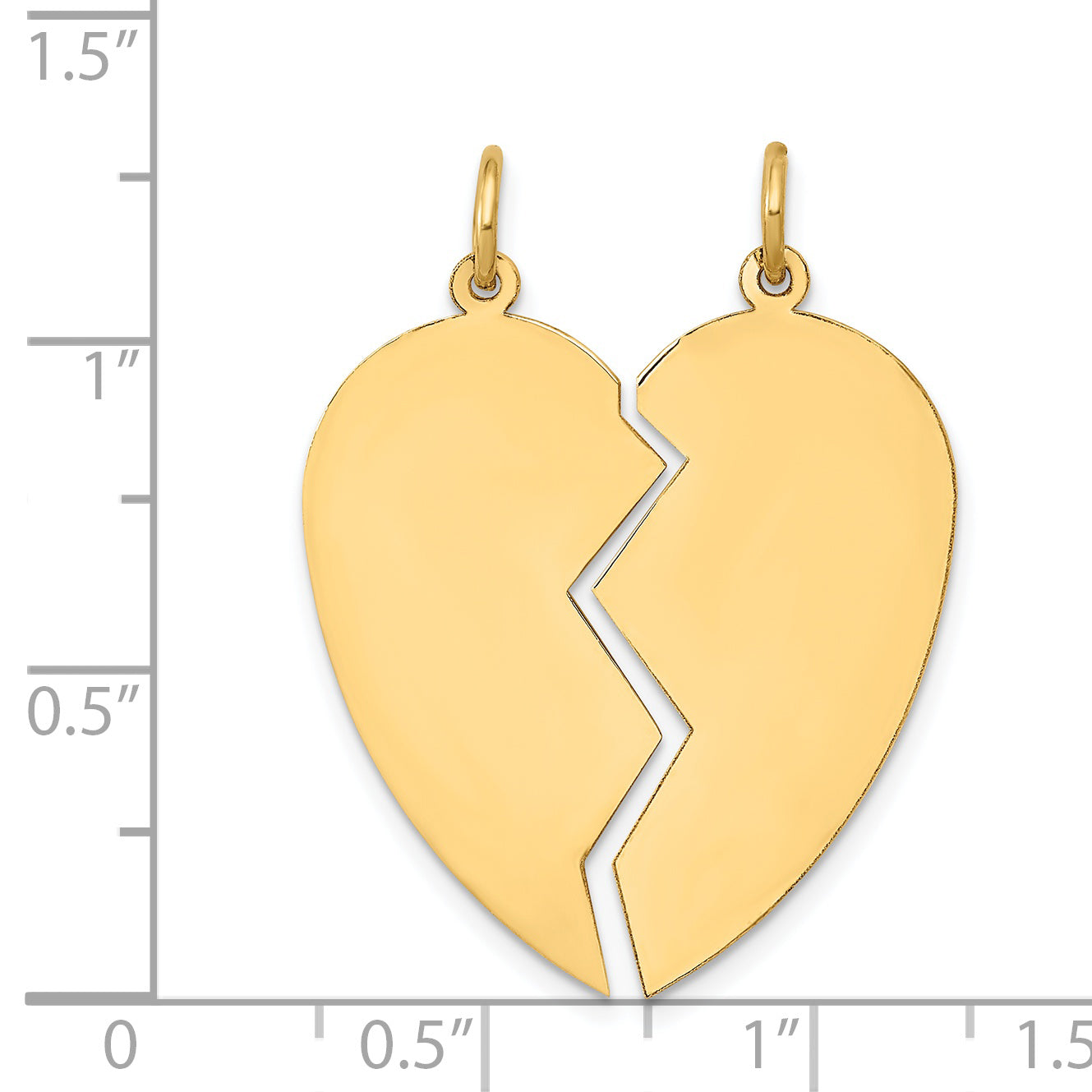 14K 2 piece Heart Charm Set