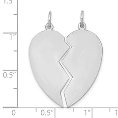 14K White 2 piece Heart Charm Set