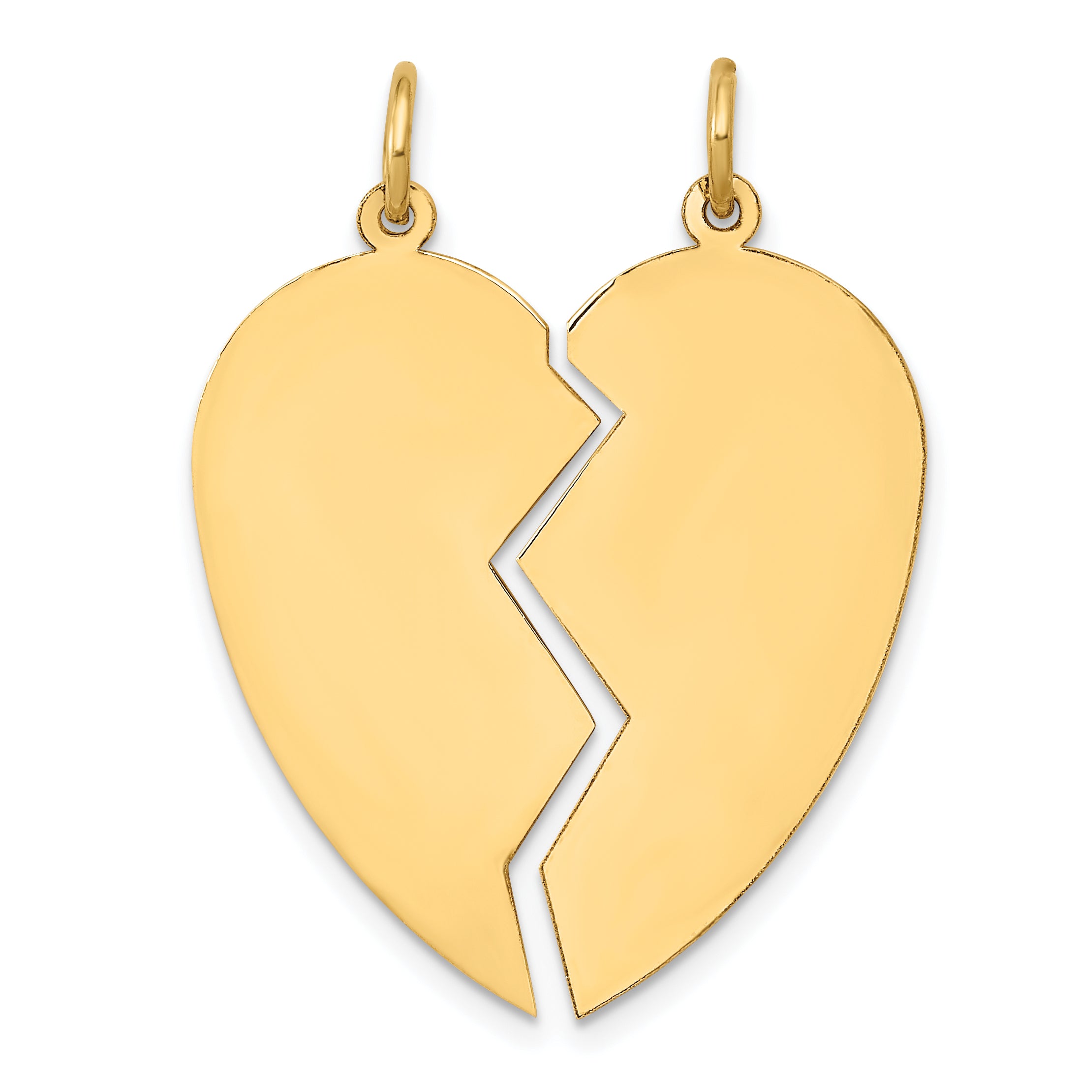 14K 2 piece Heart Charm Set