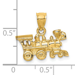 14K Gold 3D Locomotive Charm with Polished Finish  Timeless Adventure Tribute