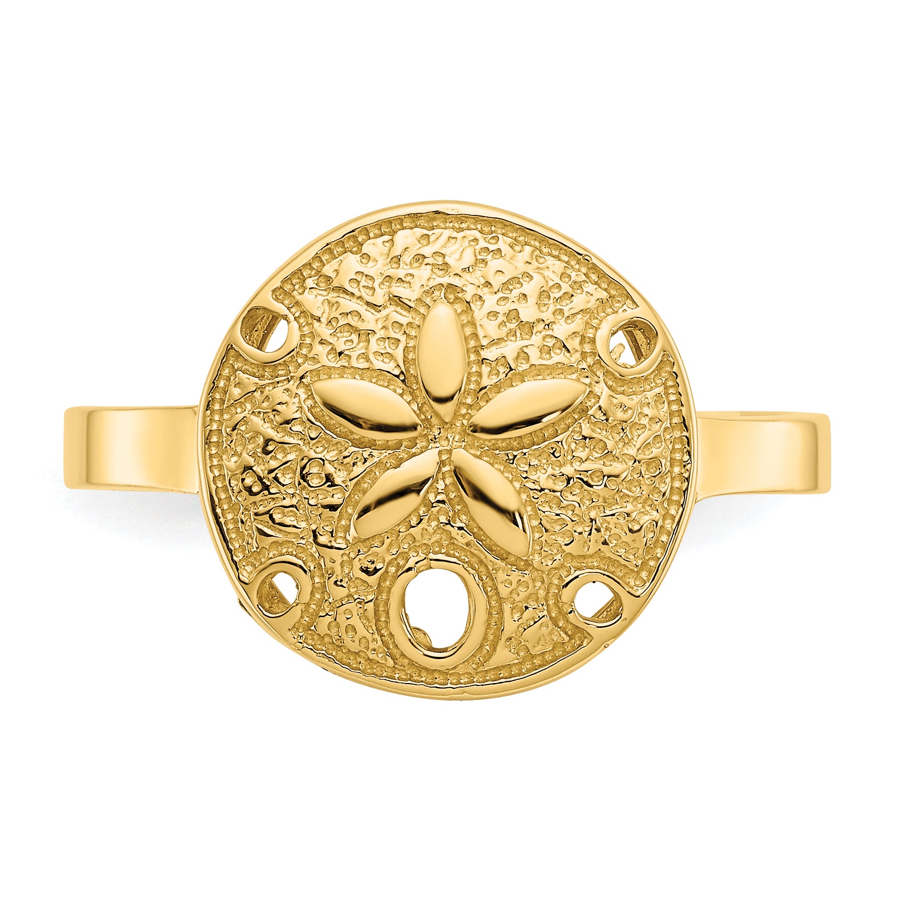 14k Polished Sand Dollar Ring