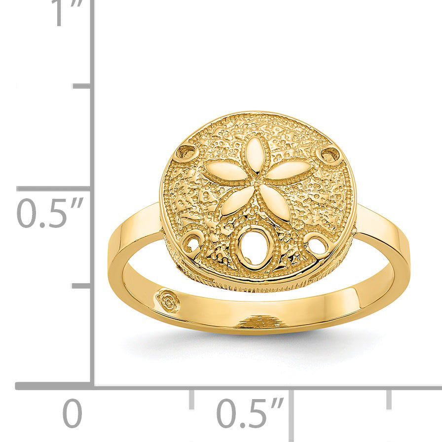 14k Polished Sand Dollar Ring