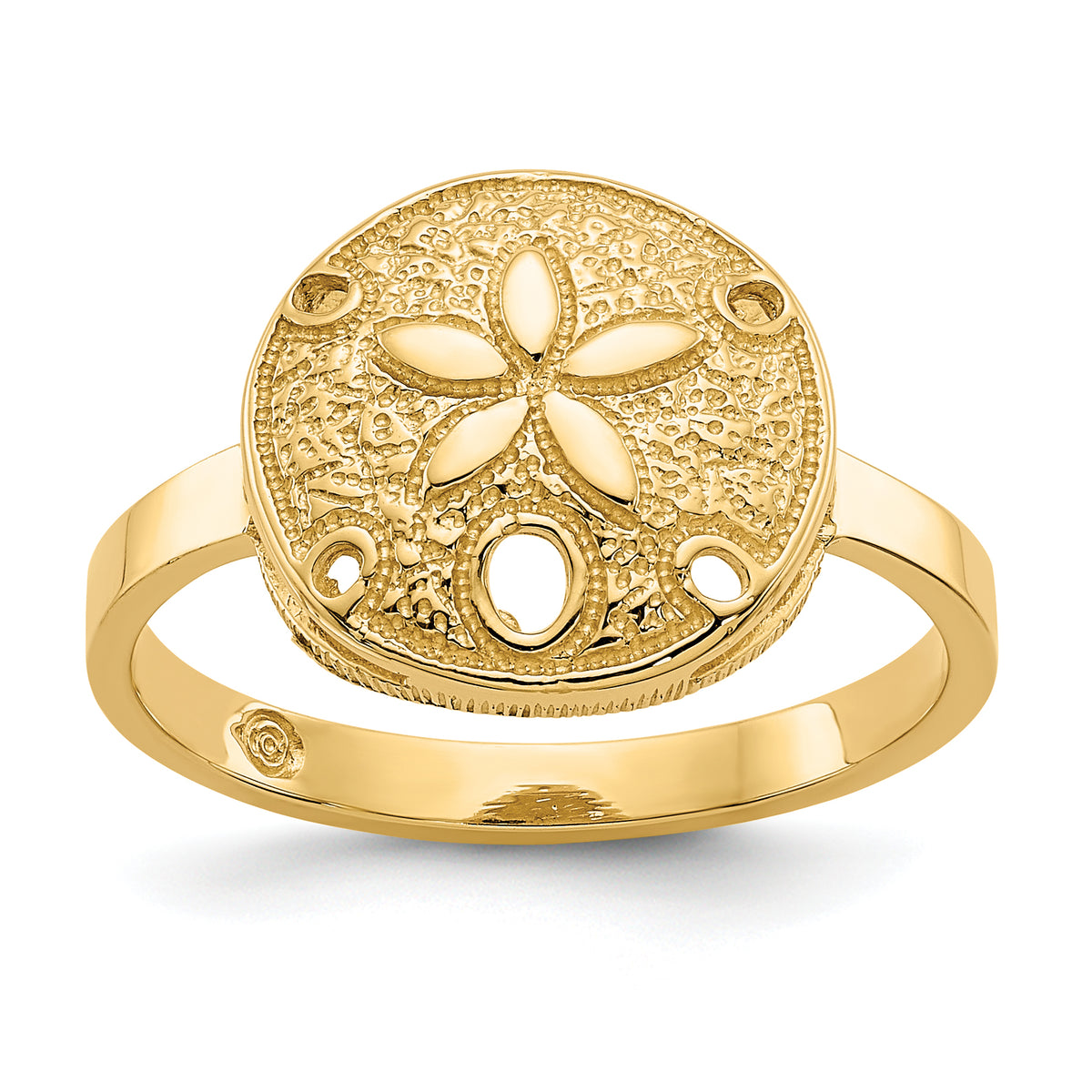 14k Polished Sand Dollar Ring