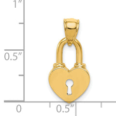 14K Polished Heart Lock Charm