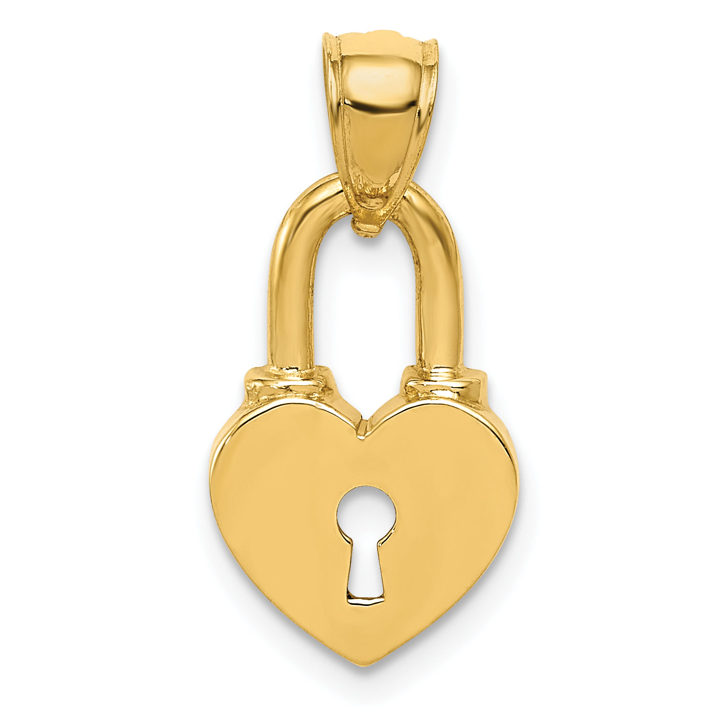 14K Polished Heart Lock Charm