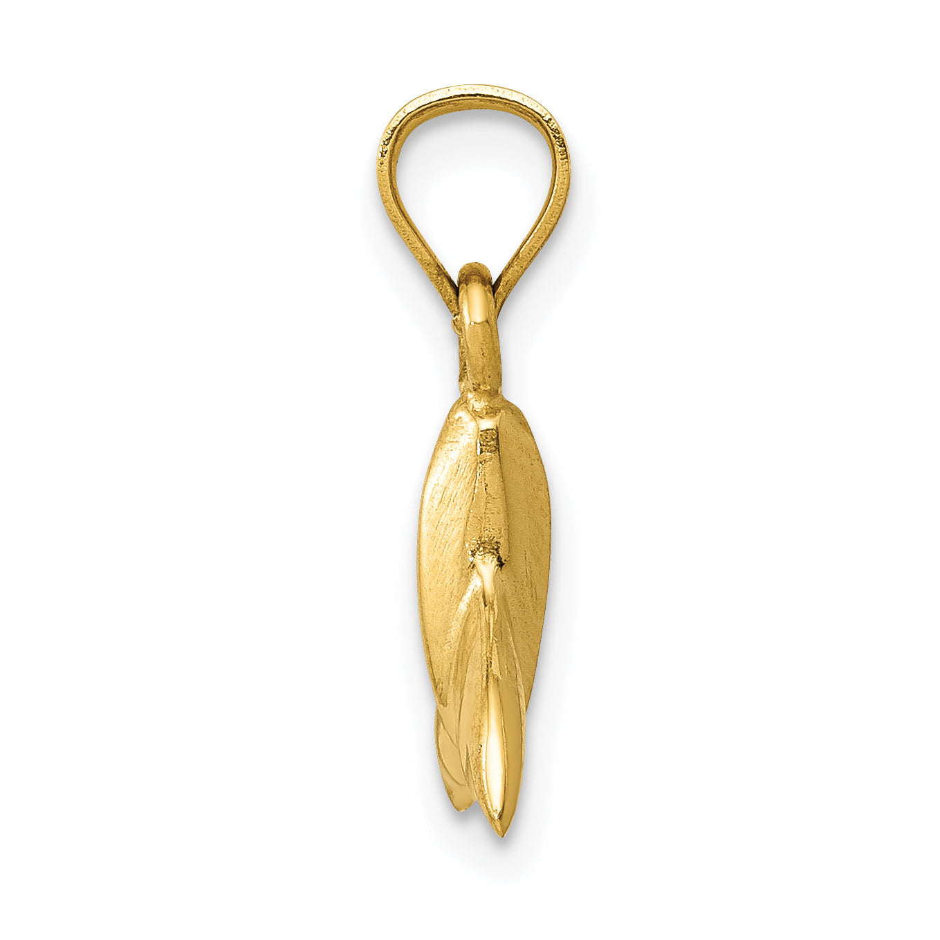 14K Gold Whale Tail Pendant for Men  Solid, Casted, Elegant Design