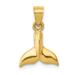 14K 3D Whale Tail Pendant