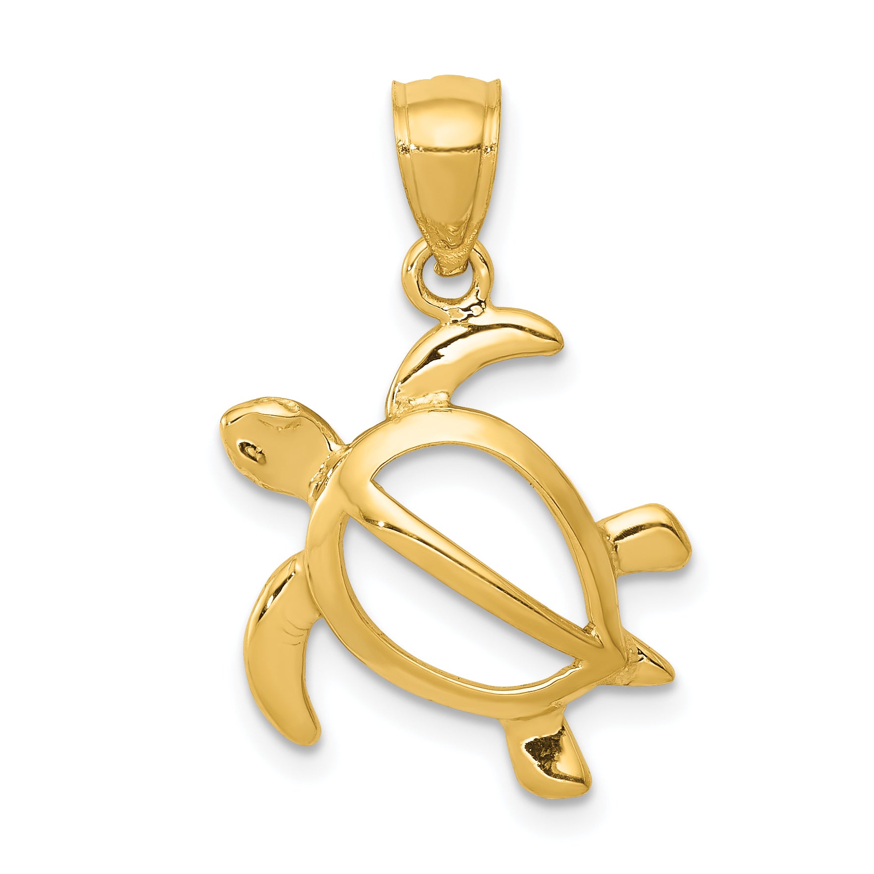 14k Open Turtle Pendant