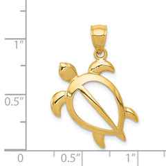 14k Open Turtle Pendant