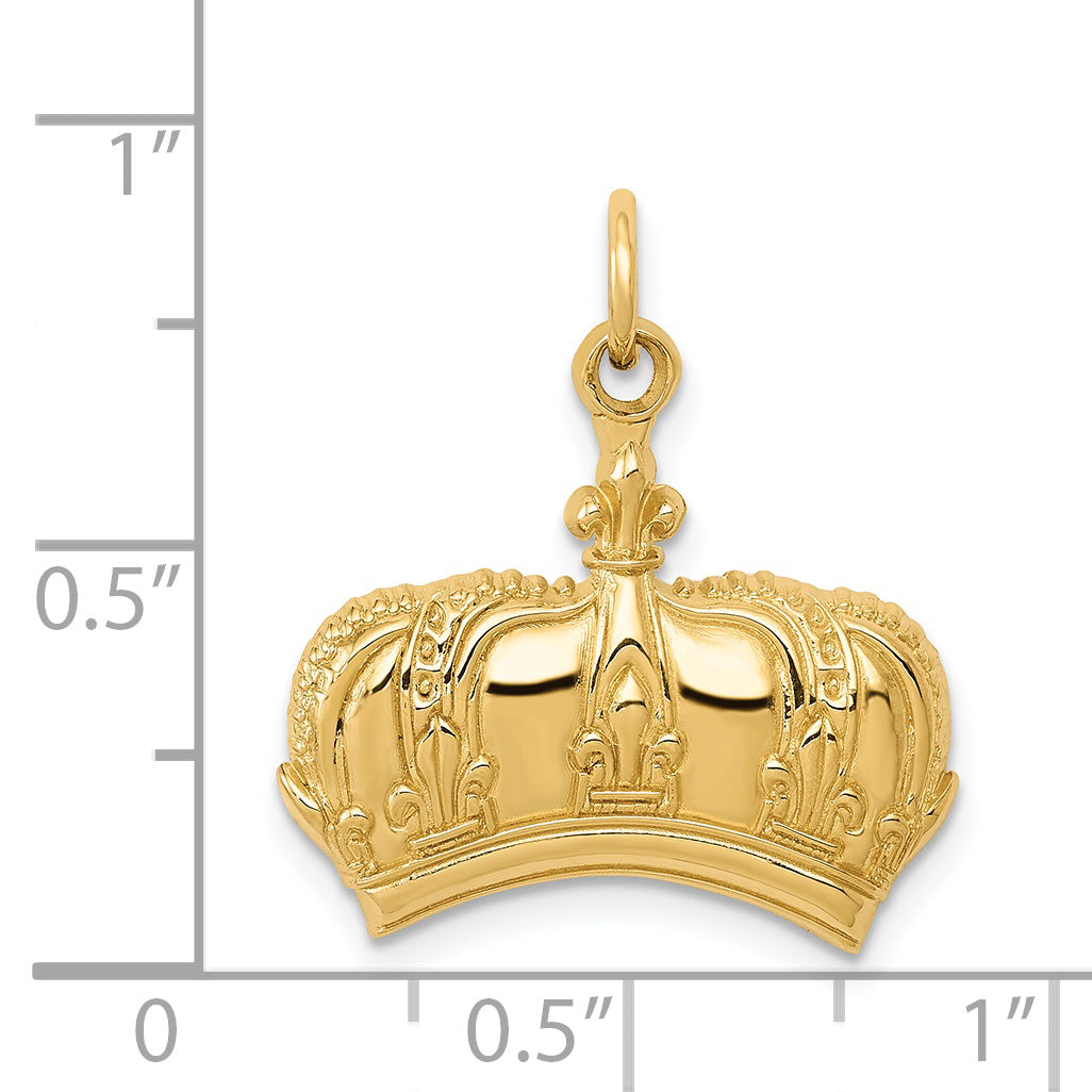 14k Fleur De Lis Crown Charm