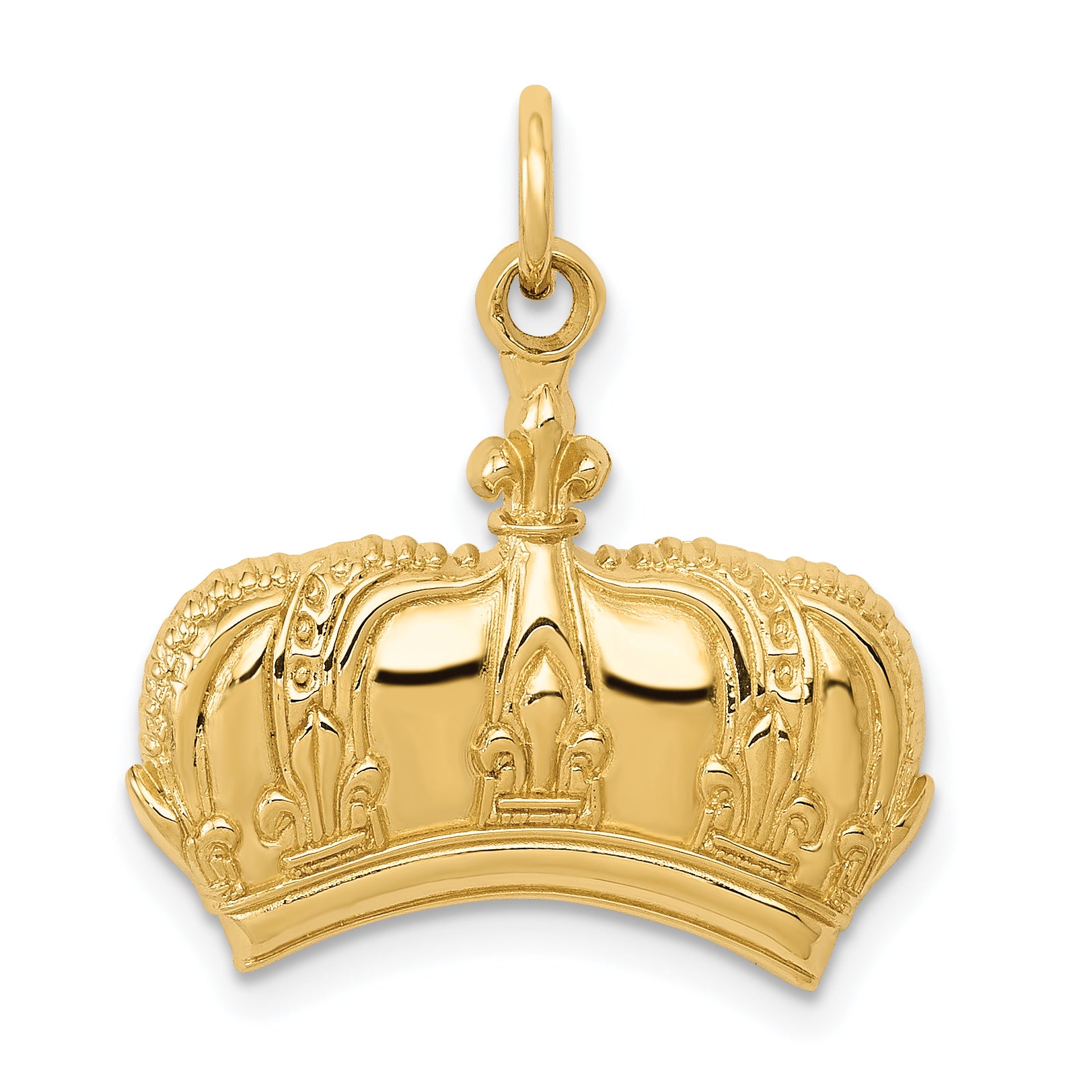 14k Fleur De Lis Crown Charm