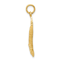 14K Gold Bald Eagle Charm for Men with Polished Textured Finish