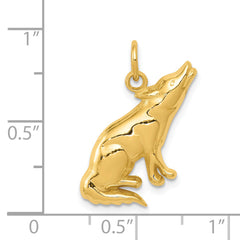 14K Gold Wolf Charm Pendant for Men  Bold and Elegant