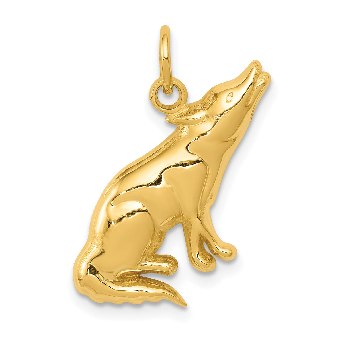 14k Wolf Charm