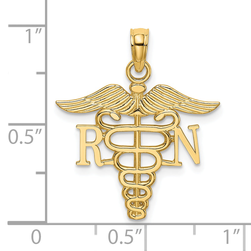 14k RN Caduceus Charm