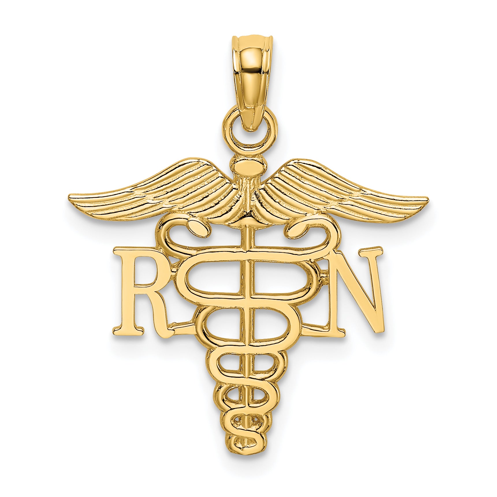 14k RN Caduceus Charm