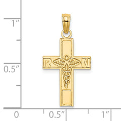 14K RN  Caduceus Cross Charm